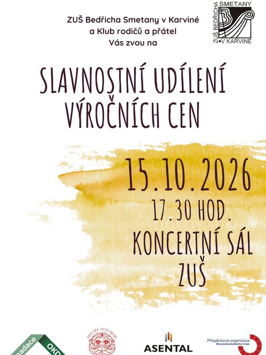 Slavnostní udílení výročních cen ZUŠ Bedřicha Smetany